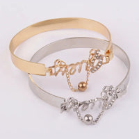 Women's Metal Bracelet Letter Alloy Band Crystal Pendant Hot Selling Jewelry Fashion Jewelry