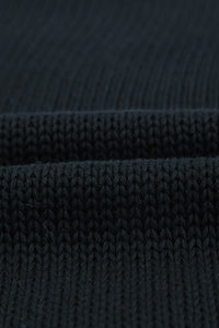 Black Oversize Knitted Drop-shoulder Sleeve Sweater