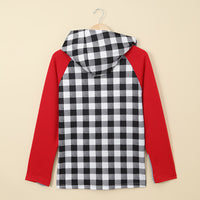 Christmas Tree Plaid Pattern Asymmetric Zip Hoodie