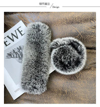 Natural Fox Fur Cuffs Wrist Arm Warmer Women Jacket Coat Sleeve Fur Triming Ladies Bracelet Real Fur Wristand Glove Snap Ring