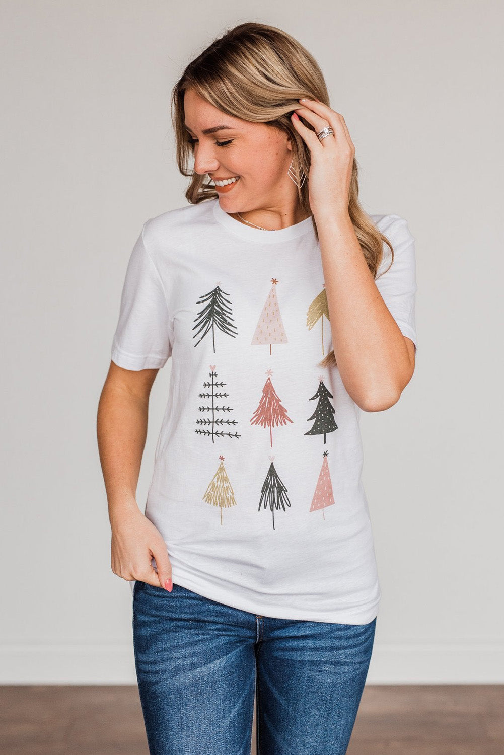 White Christmas Tree Graphic Tee