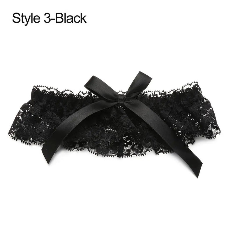 Sexy Fashion Lingerie Wedding Garter Belt Bride Cosplay Party Accessories Bowknot Lace Elastic Leg Ring