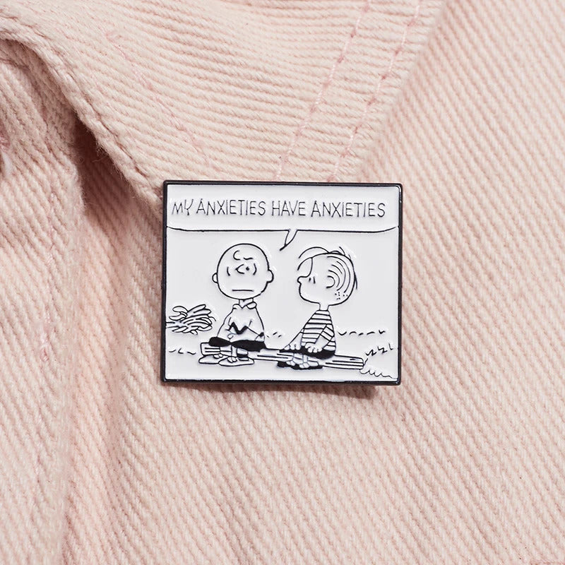 My Anxieties Have Anxieties Enamel Pins Peanuts Badges on Backpack Accessories for Jewelry Fashion Brooches Accessories