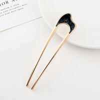 New Simple Fork Metal Hairpin U-shaped Alloy Hair Ornament Hair Accessories for Girls