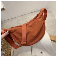 Casual Nylon Hobos Crossbody Bag for Women Shoulder Bag Woman Half Moon Chest Bags Tote Lady Travel Shopper Bag Female Purses