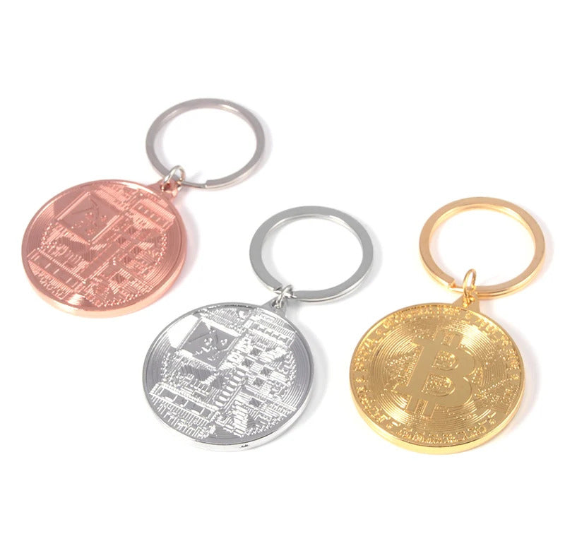 2023 Newest Bitcoin Keychain Music Band Keyring Pendant Women and Men Jewelry Collection Gift