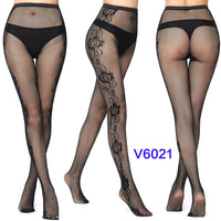 Women Sexy Fishnet Tights Jacquard Weave Seamless Pantyhose Yarns Garter Grid Fish Net Stockings Black Spider Gothic Lace Tights