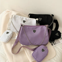 Nylon Crossbody Bag For Women Fashion Portable Casual Underarm Bag Students Cross Body Bag-mw