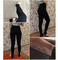 Thick Velvet Winter Leggings Women Skinny Stretch Warm High Waist Solid Color