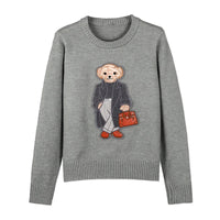 Luxury Brand Patch Bear Knit Sweater Women Autumn Winter Long Sleeve Loose Lauren Pullover Top Cashmere RL Knitwear Coat Clothes