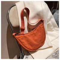 Casual Nylon Hobos Crossbody Bag for Women Shoulder Bag Woman Half Moon Chest Bags Tote Lady Travel Shopper Bag Female Purses