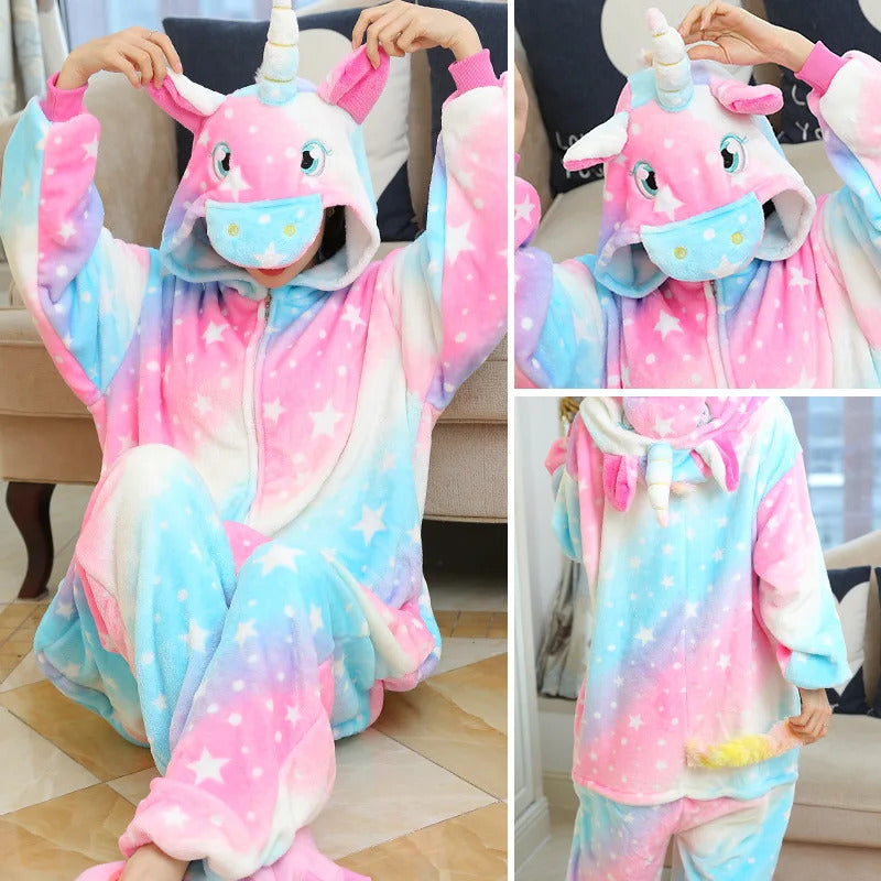 Kigurumi Totoro Panda Cartoon Onesies Kids Children Animal Pajamas Jumpsuits Women Men Sleepwear Onepiece Anime Cosplay Costumes