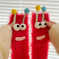 Funny Monster Socks Autumn Winter Coral Fleece Floor Socks Couple Sleep Sock Fuzzy Socks Christmas Stockings