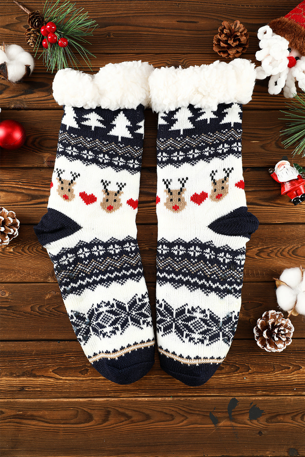 Black Christmas Flake Thermal Socks