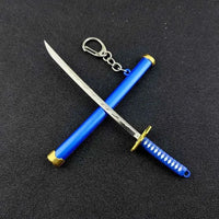 Mini Roronoa Zoro Samurai Sword Keychain Anime Scabbard Key Ring Katana Buckle Key Chain for Men Women Cosplay Toy Jewelry Gift