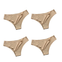 4PCS/Set Seamless Panties Women Sexy Underwear Ice Silk Underpants Low Waist G-string Female Soft Solid Ultra-thin Briefs