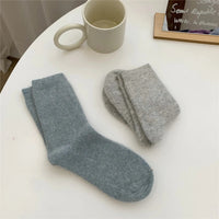 Winter Thicken Warm Long Socks Rabbits Hair Women's Socks Solid Thermal Cashmere Harajuku Crew Sock News Fashion Japanese Kawaii