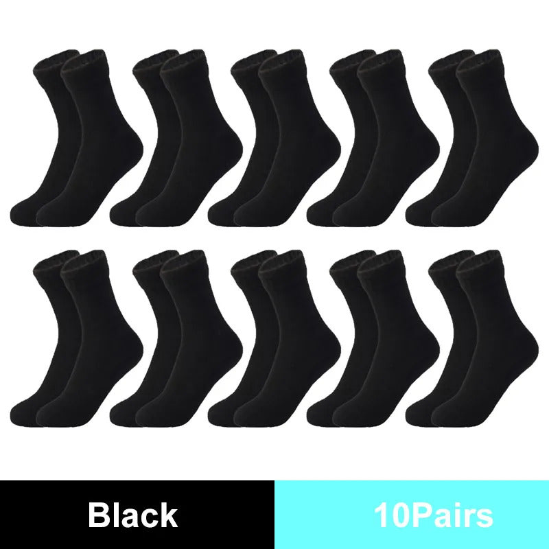 Winter Warm Solid Women Socks Thicken Thermal Socks Wool Cashmere Black Skin Seamless Snow Sock Velvet Unisex Socks