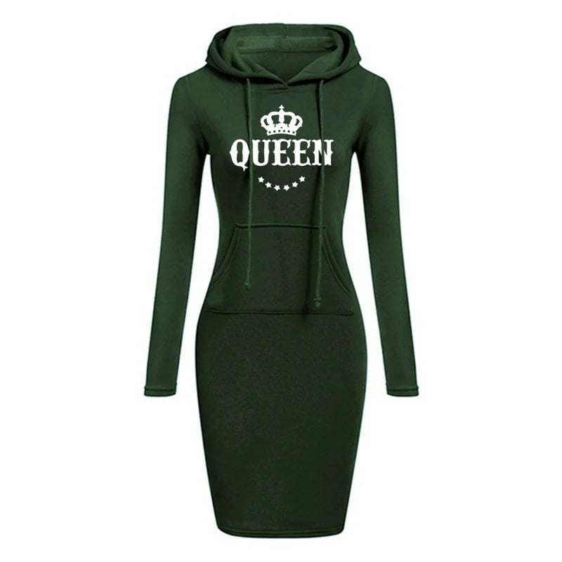 Women's Slim Hoodie Dress Dress Casual Knee Skirt Hoodie High Quality Hooded Sweatshirt Casual Women's Queen Hoodie Skirt