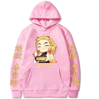 Japan Anime Demon Slayer Kawaii Rengoku Kyoujurou Graphic Print Men Women Autumn Winter Harajuku Sweatshirt Plus Size Hoodie