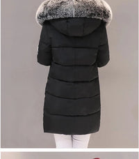 2024 Winter Women Parka Coats Long Cotton Casual Fur Hooded Jackets Thick Warm Slim-fit Jacket Female Overcoat Clothing