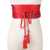 Fashion Floral Printed Luxury Bowknot Kimono Belt Wide Waist Band Corset Cummerbands Corset Waistband