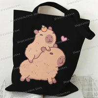 Bobo Tea Capybara Graphics Women Handbags Harajuku Animal Shoulder Bag Fashion Cartoon Tote Shopping Bag Side Bag for Ladies