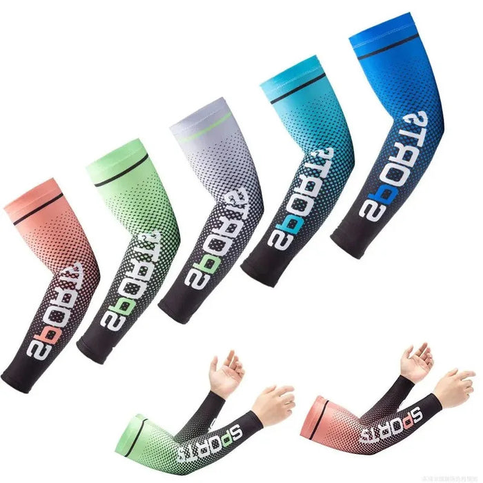 2023 Summer New Sunscreen Ice Silk Sleeve UV Sun Protection Cooling Anti-Slip Arm Sleeves Men Women Outdoor Sport Cycling Sleeve