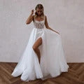 Modern Mermaid Front Slit Bridal Gowns Sweep Train  Wedding Gowns Sweetheart Bridal Dresses 2023 Boho Women Custom Made