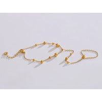 Yhpup Trendy Stainless Steel Zircon Beads Back of Hand Chain Finger Bracelet Fashion Chic Sexy Jewelry Waterproof Wholesale Gift