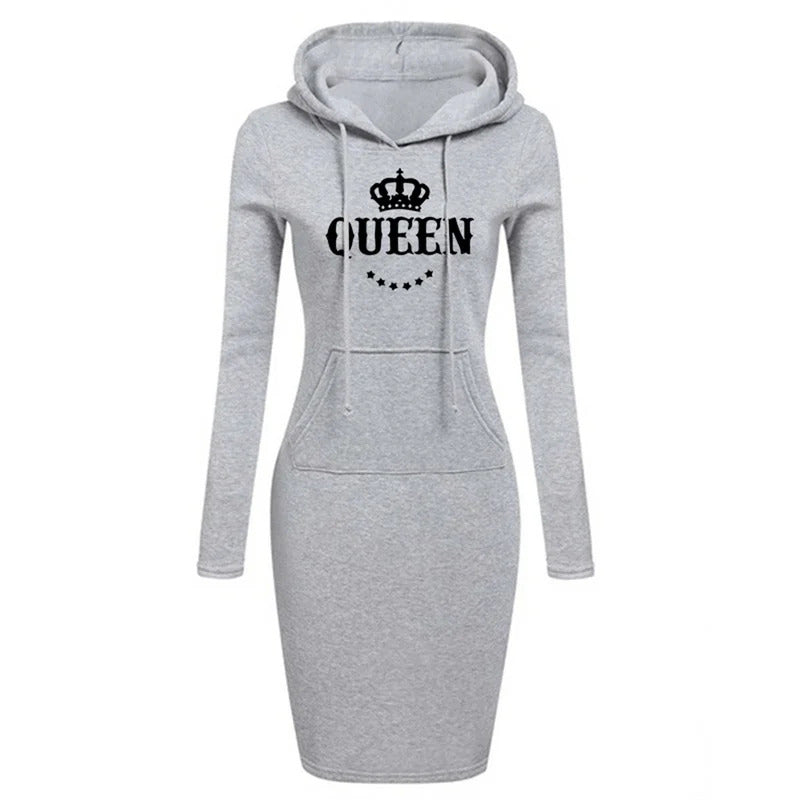 Women's Slim Hoodie Dress Dress Casual Knee Skirt Hoodie High Quality Hooded Sweatshirt Casual Women's Queen Hoodie Skirt