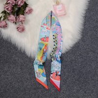 Horse Printing Bag Scarf 2024 New Small Skinny Silk Scarf Women Luxury Brand Foulard Women Tie Fashion Head Scarves For Ladies