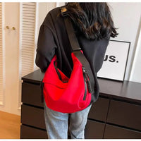 Nylon Hobos Crossbody Bags Solid Casual Zipper Women's Bags 2024 Fashion High Capacity Solid Color Single Shoulder Totes Bag