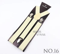 New Candy Color Adjustable Suspenders Elastic Leather Y-Back Braces Straps For Men Women Kids Pants Shirt Girl Skirt Accessories