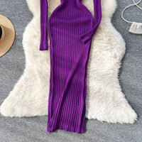 SINGREINY Winter Women Knit Maxi Dress O Neck Autumn Long Sleeve Slim Solid Harajuku Ladies Fashion Pencil Sweater Long Dresses