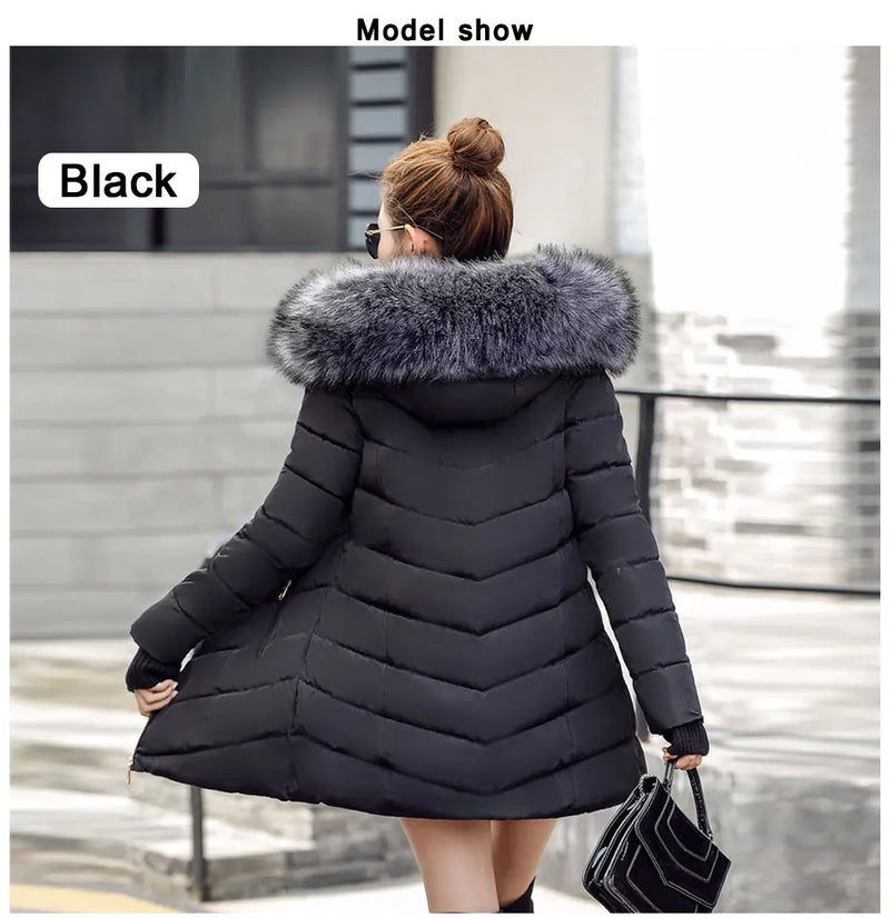 2024 New Arrival Fashion Slim Women Winter Jacket Cotton Padded Warm Thicken Ladies Coat Long Coats Parka Womens Jackets