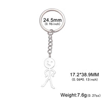 Skyrim Hip Hop Fxck You Funny Doodle Pendant Keychain Holder Stainless Steel Middle Finger Stickman Keyring Car Key Chains Gift