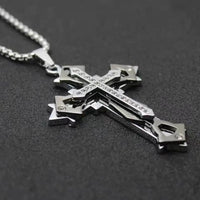 High Quality Cross Titanium Steel Non Fading Necklace,Domineering and Trendy Men's hip-hop Pendant Chain,New Handsome Men Women