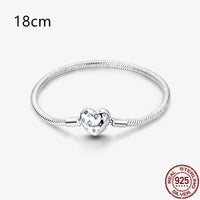 2024Hot Sale Heart Zircon Snake Chain Charm Beads Bracelet Women 925 Silver Original Pendant Bead DIY Jewelry Fine Festival Gift