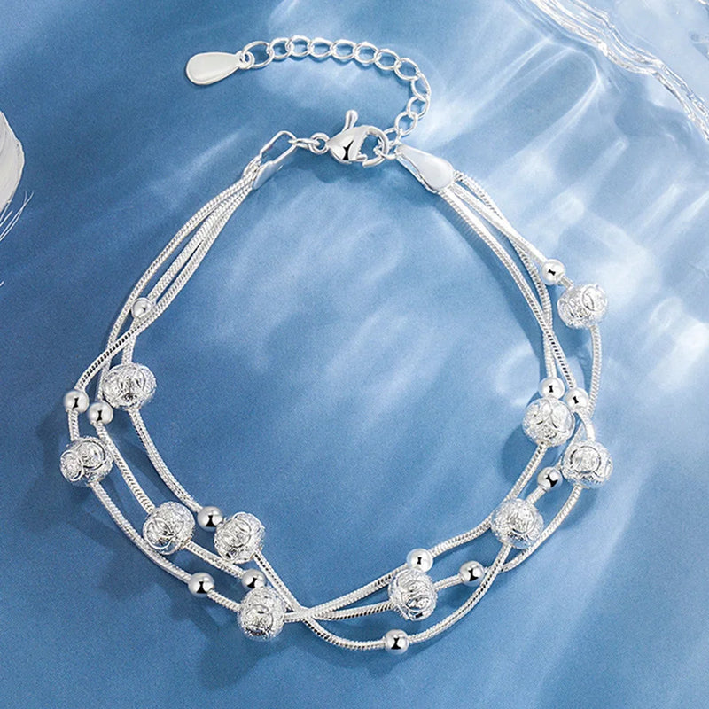 925 Sterling Silver Bracelet 5mm 20cm Flat Side Chain Lobster Clasp Bracelet For Woman Man Party Wedding Engagement Jewelry Gift