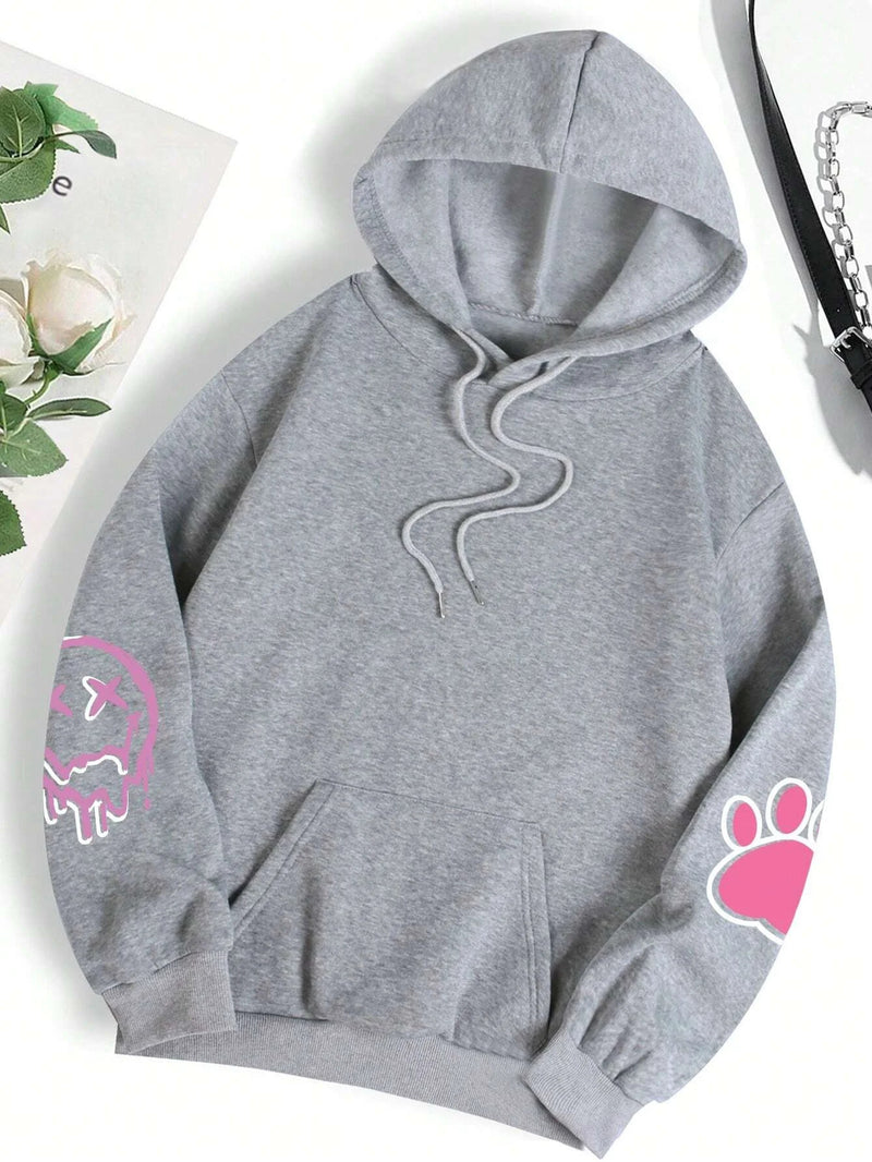 Hip Hop Street Casual Printed Female Hoodies Fashion Hoodie Oversize Loose New Sweatshirts Autumn Warm Fleece Clothing