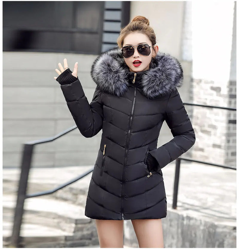 2024 New Arrival Fashion Slim Women Winter Jacket Cotton Padded Warm Thicken Ladies Coat Long Coats Parka Womens Jackets