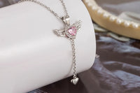 925 Sterling Silver Heart Angel Wings Pendant Choker Necklaces For Women Aesthetic Jewelry Accessories Money Jewellery