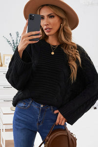 Black Cable Knit Sweater