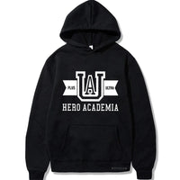 My Hero Academia UA Logo Anime Hoodies Simple Men Plus Size Streetwear Casual Warm Kangaroo Pocket Drawstring Sweatshirt