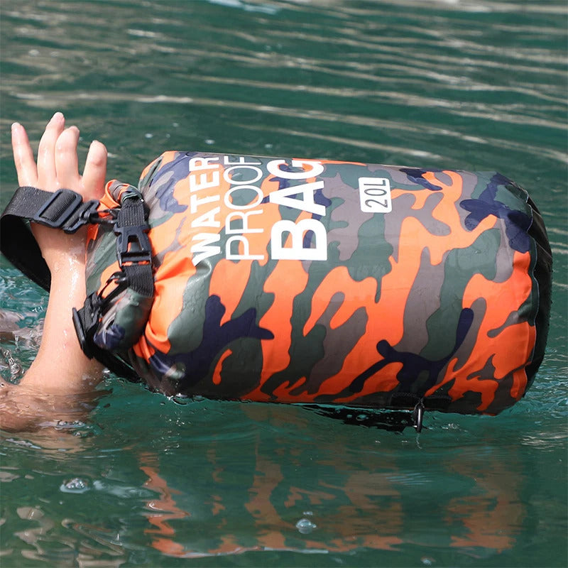 2/5/10/15/30L Outdoor Camouflage Waterproof Dry Bags Portable Rafting Diving Dry Bag Sack PVC Swimming Bags for River Trekking