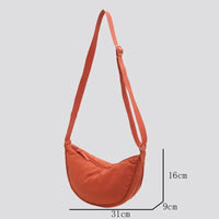 Casual Nylon Hobos Crossbody Bag for Women Shoulder Bag Woman Half Moon Chest Bags Tote Lady Travel Shopper Bag Female Purses