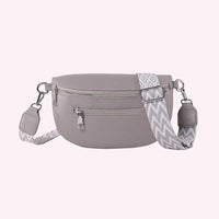 Women's Waist Bag Multi-pocket Street Fanny Pack PU Leather Chest Bag Fashion Wide Strap Crossbody Bag Retro Solid Shoulder Bags