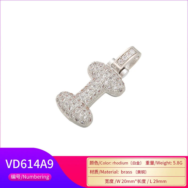 ZHUKOU 20x29mm delicate 26 silver color letter pendant for women handmade DIY necklace earrings jewelry accessories mode: VD614