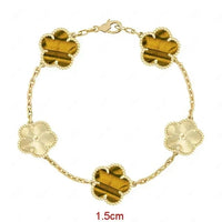 925 Sterling Silver Bracelet with Multiple Stones, Lucky Clover High Quality Elegant Classic Ladies Party Dating Birthday Gift